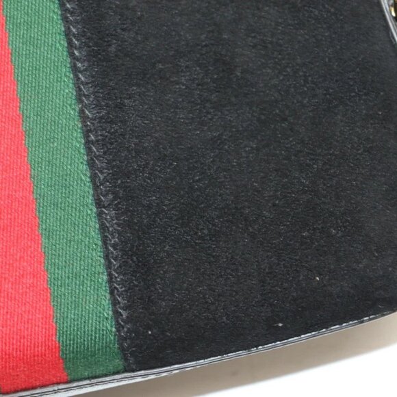 Gucci Suede Patent Web GG Small Ophidia Dome Shoulder Bag - Black - Picture 9 of 14